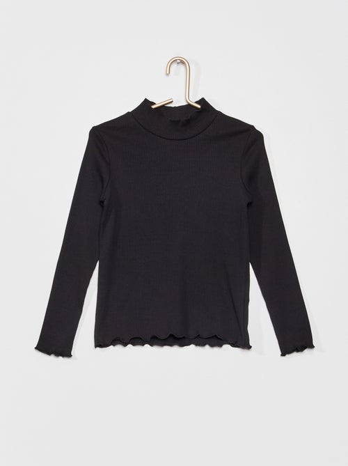 T-shirt lisa em malha canelada - Kiabi