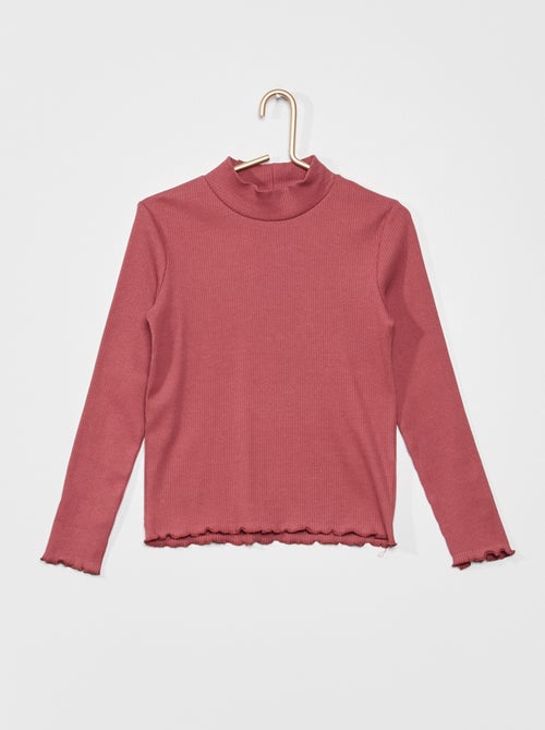 T-shirt lisa em malha canelada - Kiabi