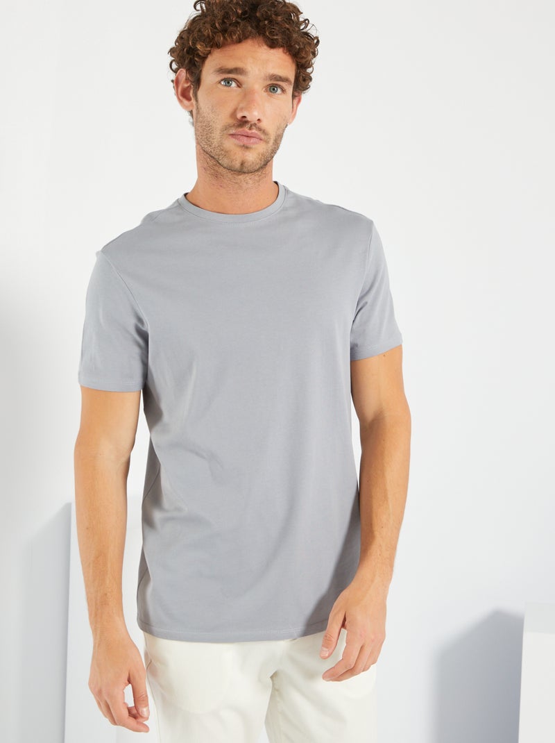 T-shirt lisa em malha jersey AZUL - Kiabi