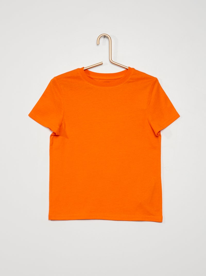 T-shirt lisa em malha jersey LARANJA - Kiabi