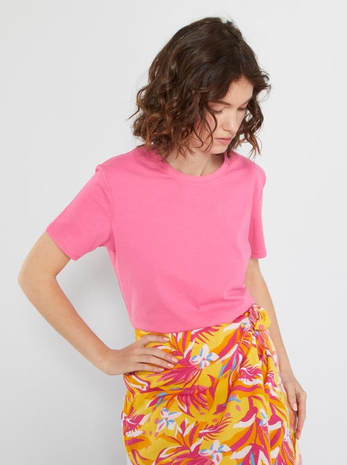 T-shirt lisa em malha jersey - Kiabi