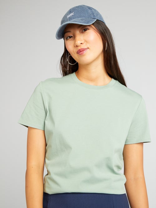 T-shirt lisa em malha jersey - Kiabi