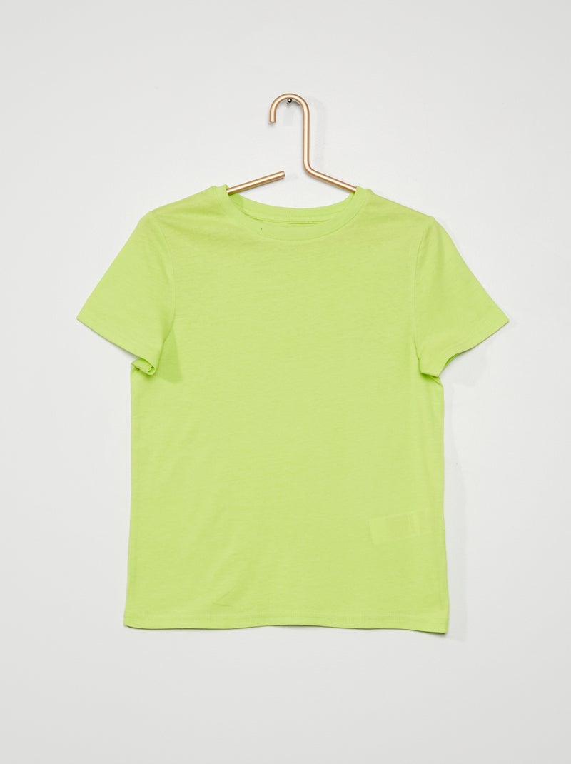 T-shirt lisa em malha jersey VERDE - Kiabi