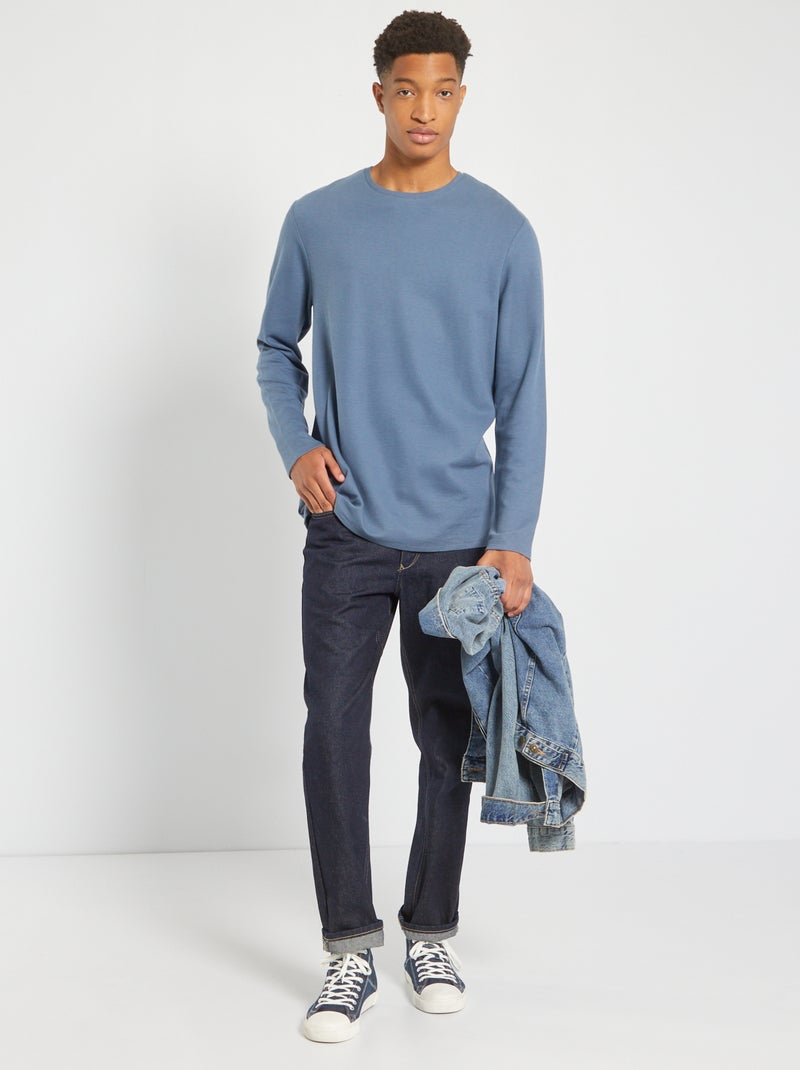 T-shirt lisa em ninho de abelha +1,90 m AZUL - Kiabi