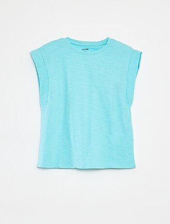 T-shirt lisa sem mangas