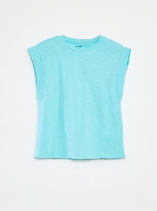 T-shirt lisa sem mangas