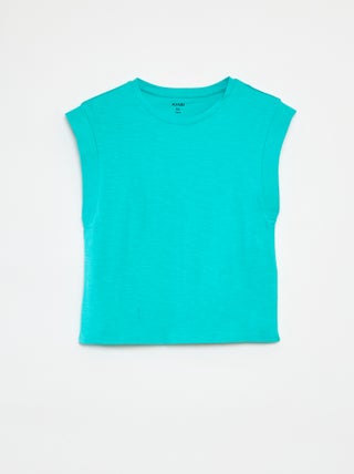 T-shirt lisa sem mangas
