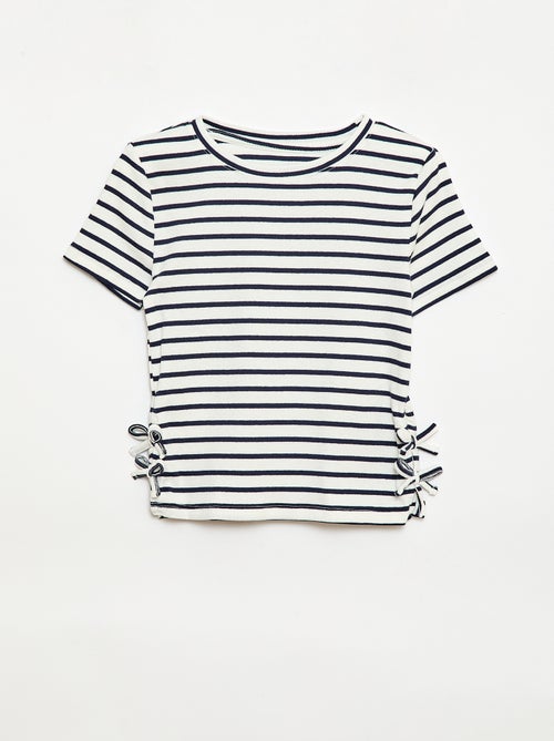 T-shirt liso com nós fantasia - Kiabi