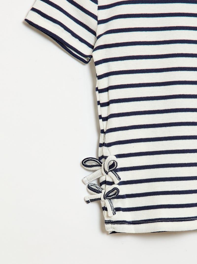 T-shirt liso com nós fantasia Azul - Kiabi