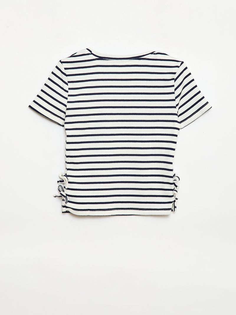 T-shirt liso com nós fantasia Azul - Kiabi