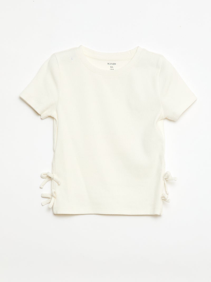 T-shirt liso com nós fantasia Branco - Kiabi