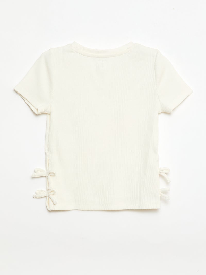 T-shirt liso com nós fantasia Branco - Kiabi