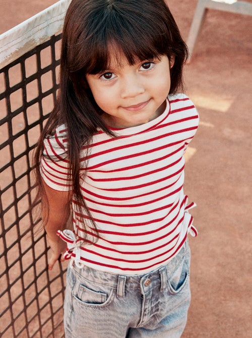 T-shirt liso com nós fantasia - Kiabi