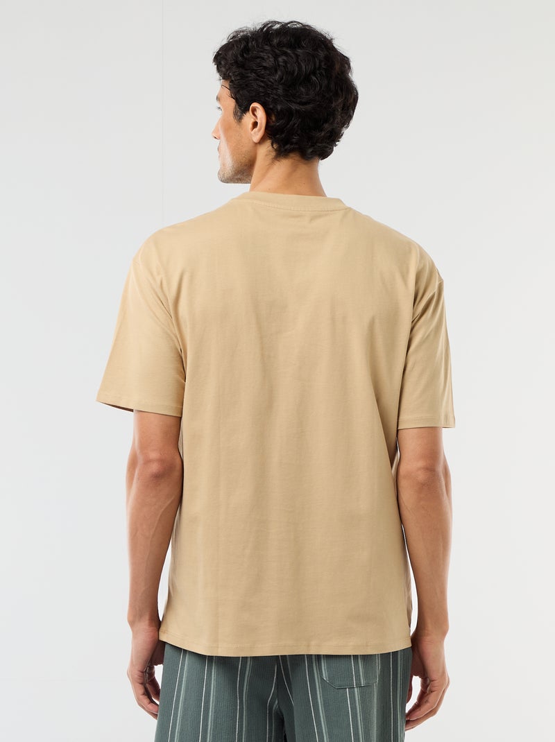 T-shirt liso confort fit / oversize Bege - Kiabi