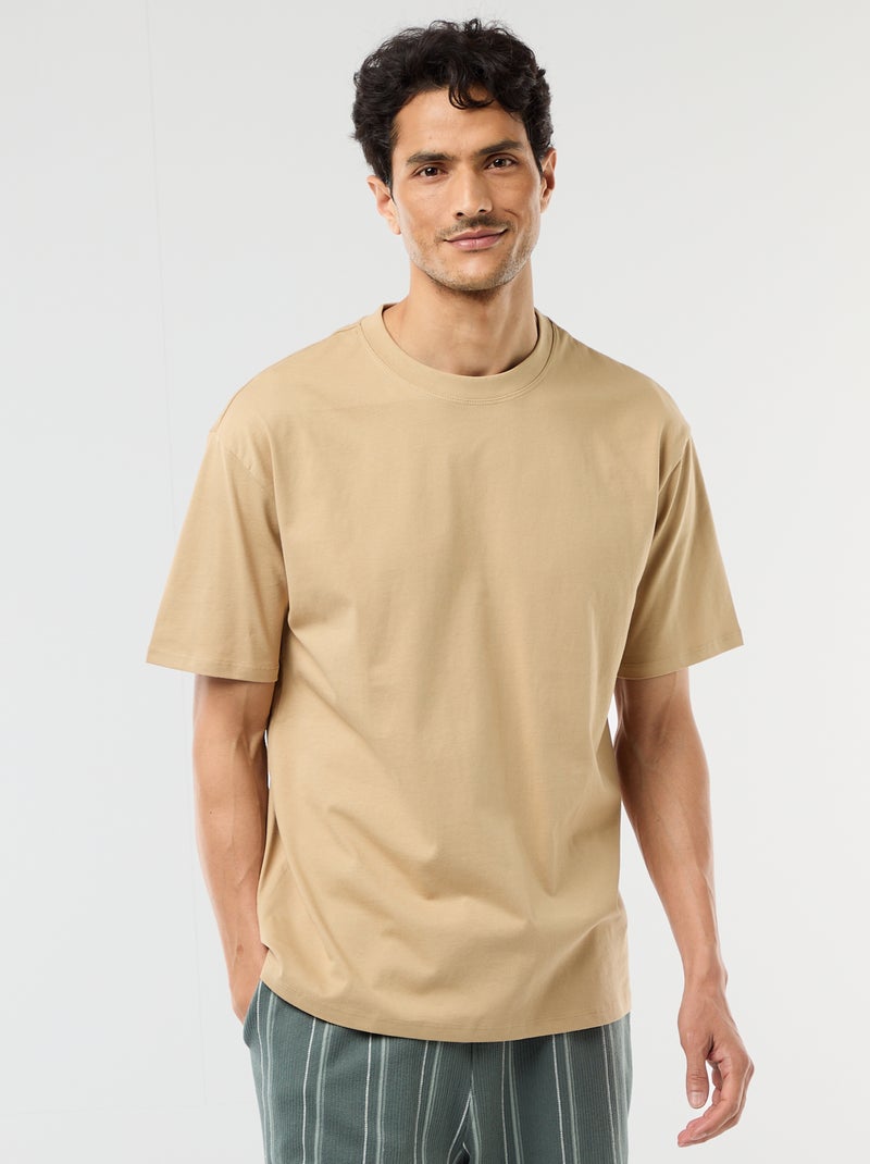 T-shirt liso confort fit / oversize Bege - Kiabi