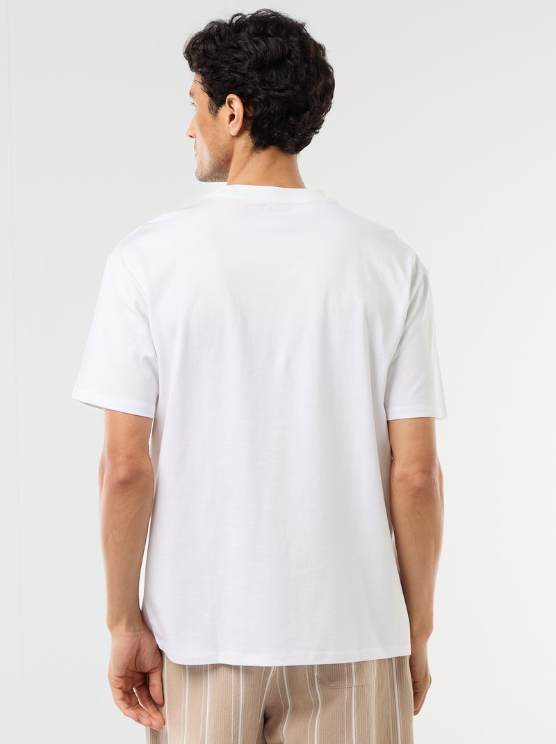 T-shirt liso confort fit / oversize Branco - Kiabi