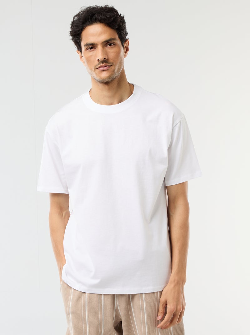 T-shirt liso confort fit / oversize Branco - Kiabi