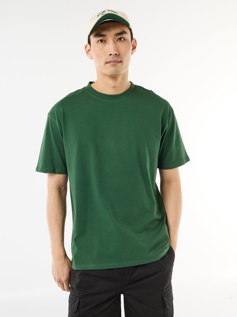 T-shirt liso confort fit / oversize Verde - Kiabi