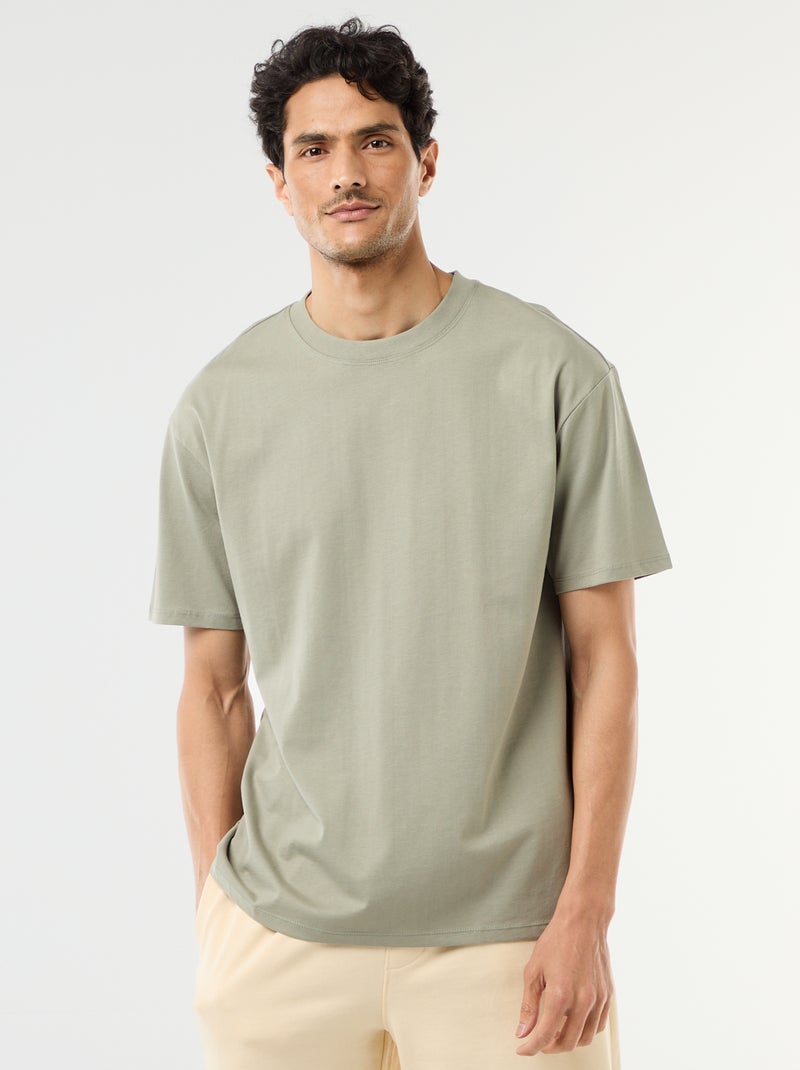 T-shirt liso confort fit / oversize Verde - Kiabi