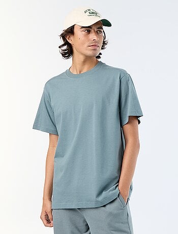 T-shirt liso de corte confortável / oversize de manga curta