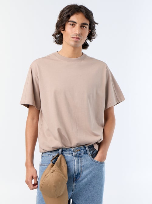 T-shirt liso de corte confortável / oversize de manga curta - Kiabi