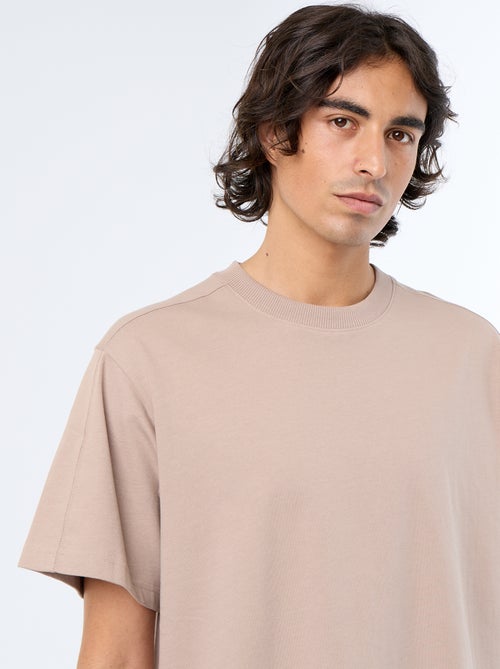 T-shirt liso de corte confortável / oversize de manga curta - Kiabi
