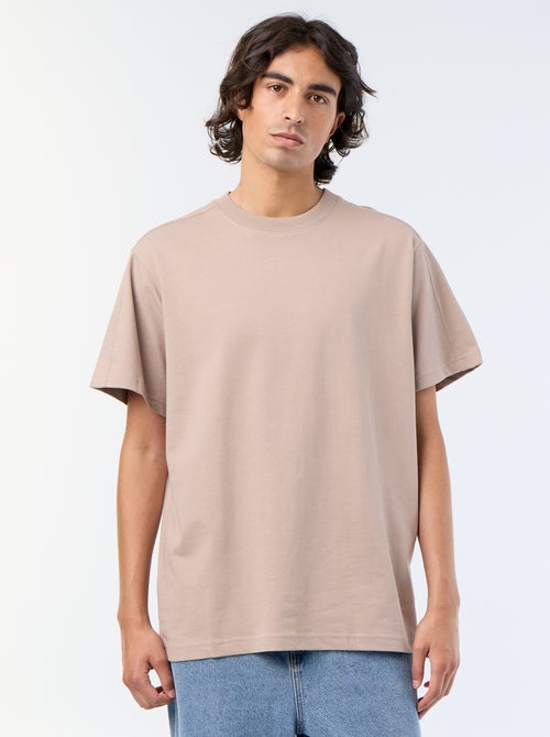 T-shirt liso de corte confortável / oversize de manga curta - Kiabi