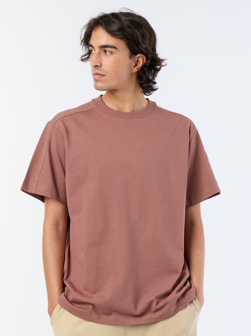 T-shirt liso de corte confortável / oversize de manga curta - Kiabi
