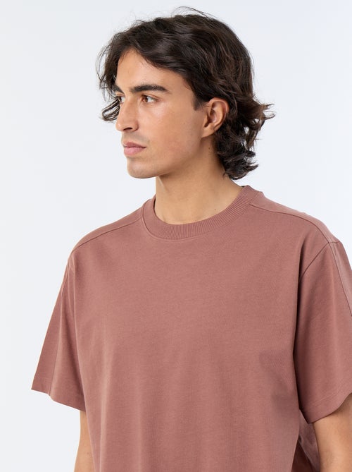 T-shirt liso de corte confortável / oversize de manga curta - Kiabi