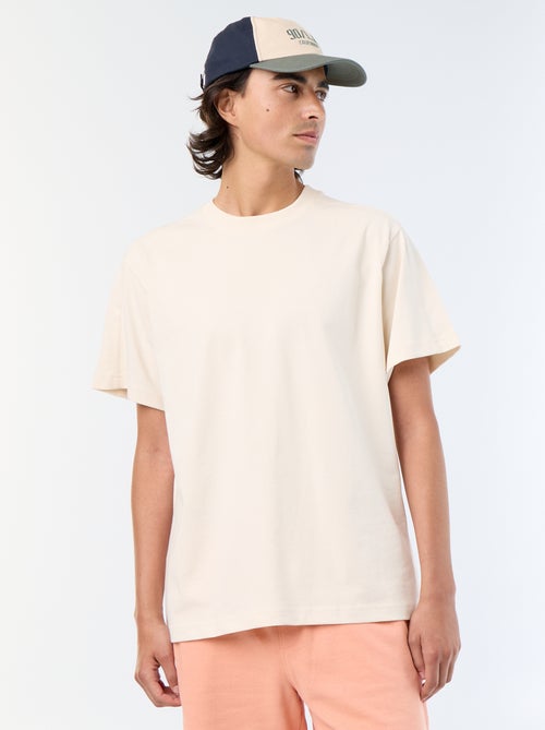 T-shirt liso de corte confortável / oversize de manga curta - Kiabi