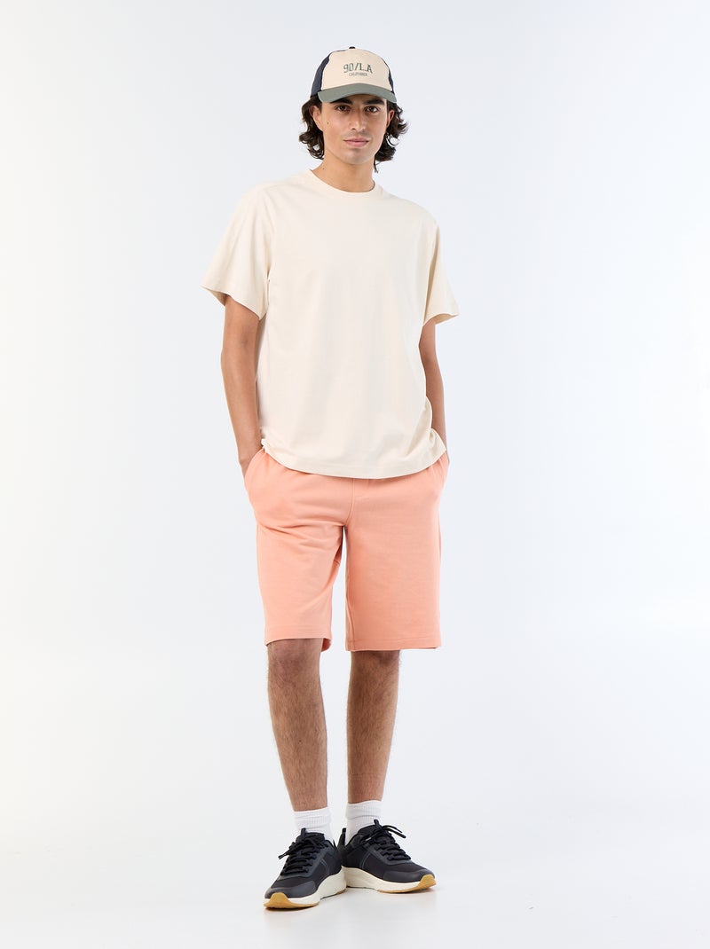 T-shirt liso de corte confortável / oversize de manga curta Cru - Kiabi