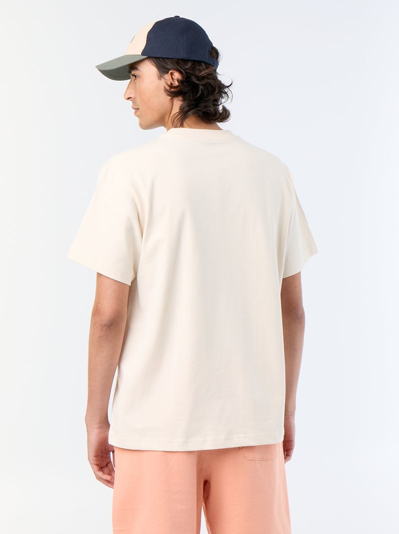 T-shirt liso de corte confortável / oversize de manga curta Cru - Kiabi