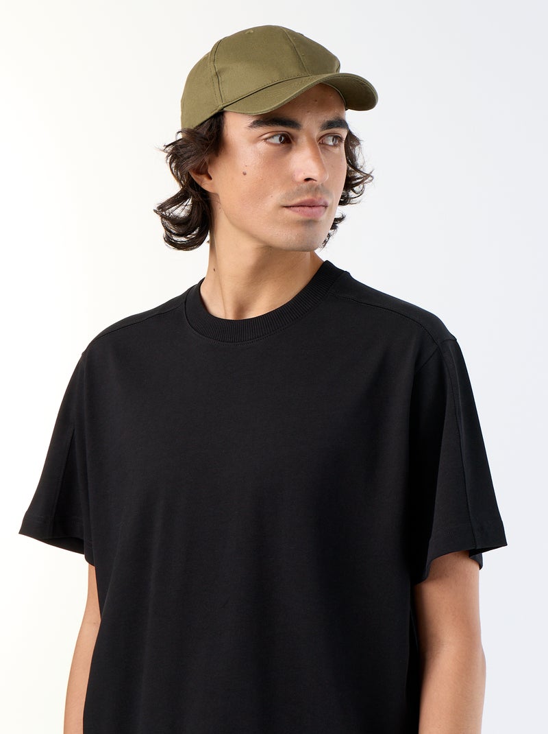 T-shirt liso de corte confortável / oversize de manga curta Preto - Kiabi