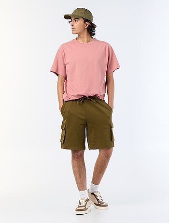 T-shirt liso de corte confortável / oversize de manga curta