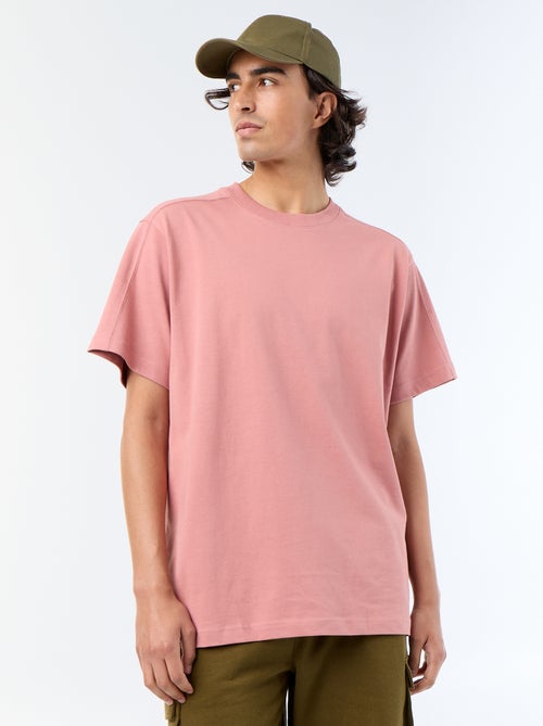 T-shirt liso de corte confortável / oversize de manga curta - Kiabi
