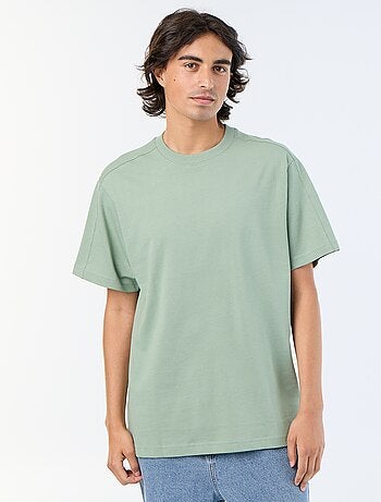 T-shirt liso de corte confortável / oversize de manga curta
