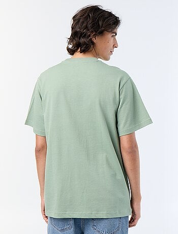 T-shirt liso de corte confortável / oversize de manga curta