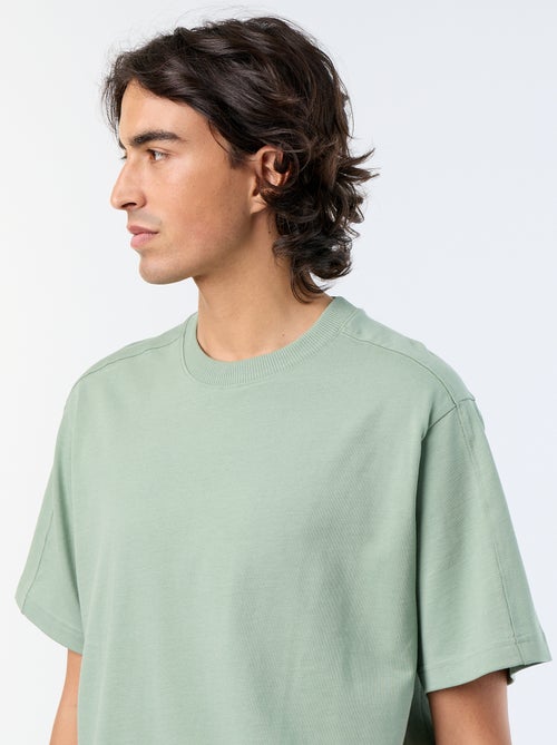 T-shirt liso de corte confortável / oversize de manga curta - Kiabi