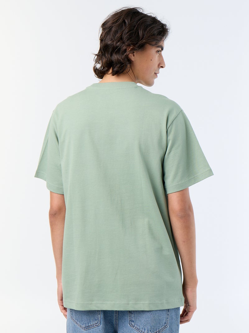 T-shirt liso de corte confortável / oversize de manga curta Verde - Kiabi