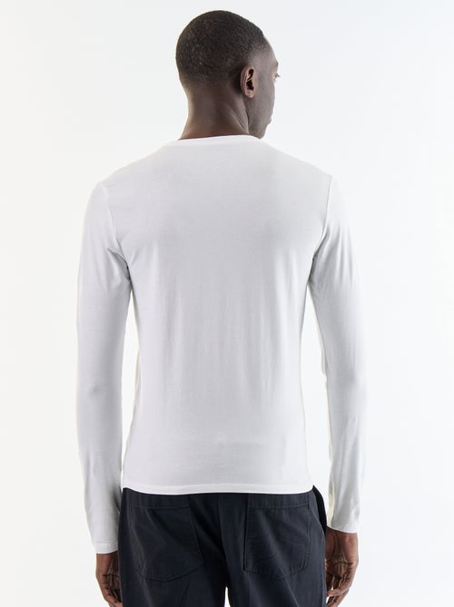 T-shirt liso de manga comprida - Kiabi