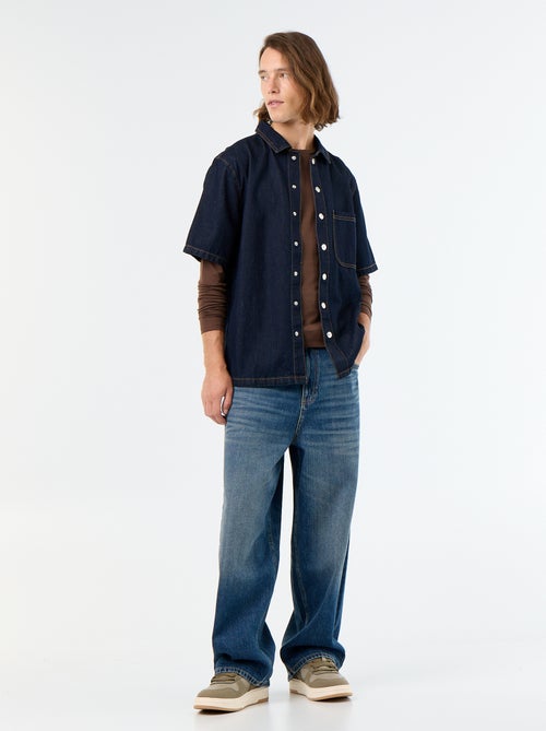 T-shirt liso de manga comprida - Kiabi