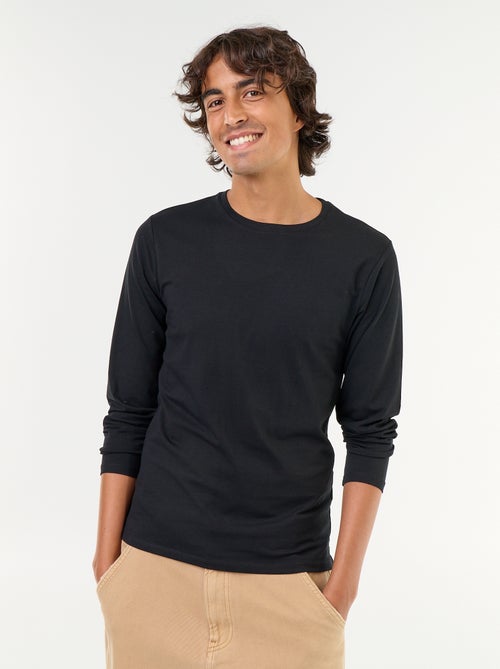 T-shirt liso de manga comprida - Kiabi T-shirt liso de manga comprida - Kiabi