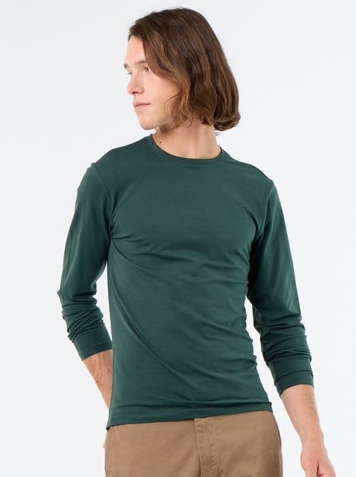T-shirt liso de manga comprida - Kiabi T-shirt liso de manga comprida - Kiabi