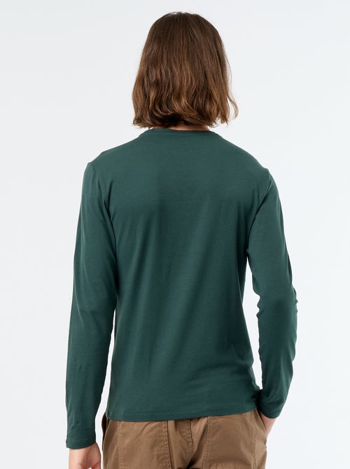 T-shirt liso de manga comprida - Kiabi T-shirt liso de manga comprida - Kiabi