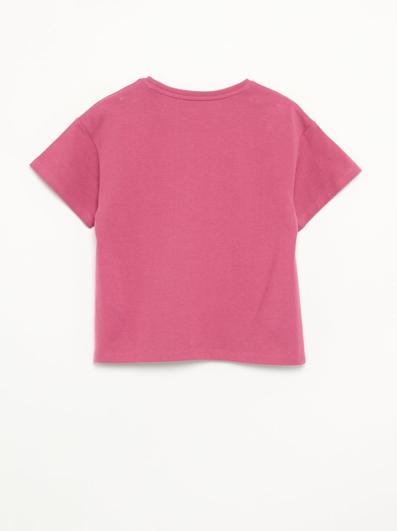 T-shirt liso de manga curta para criança - Kiabi Rosa - Kiabi