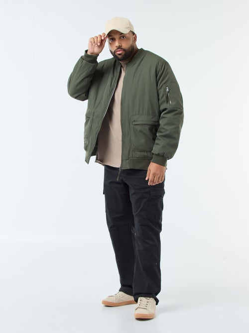 T-shirt liso de mangas compridas e gola redonda - Kiabi