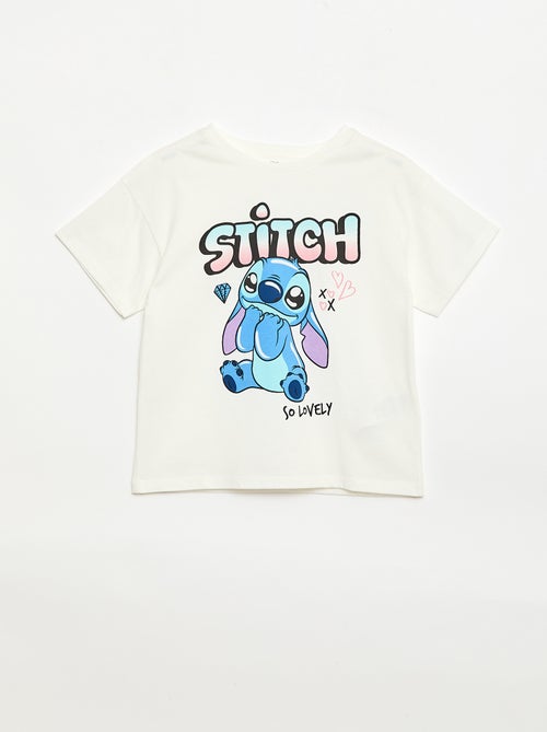T-shirt liso 'Disney' 'Stitch' em algodão - Kiabi