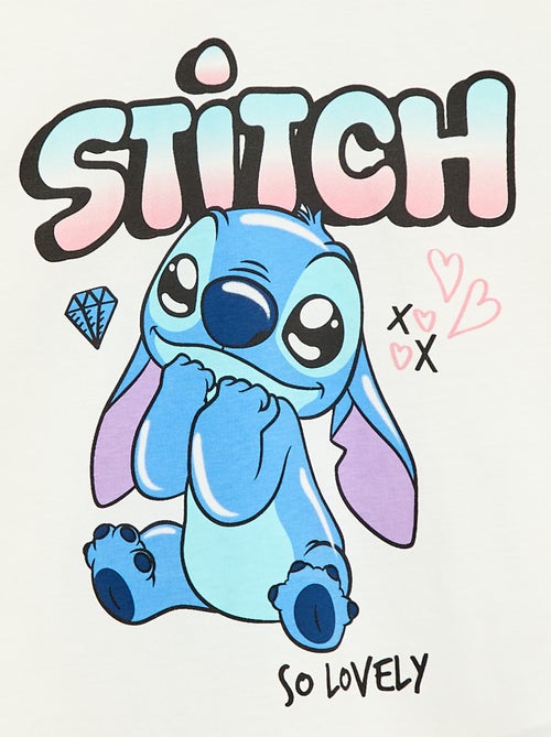 T-shirt liso 'Disney' 'Stitch' em algodão - Kiabi