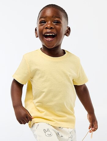 T-shirt liso em jersey de algodão