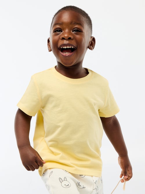 T-shirt liso em jersey de algodão - Kiabi